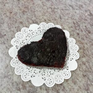 2 Brownie Corazón con cobertura de Chocolate 74% Cacao