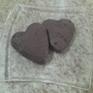 2 Corazones Brownie sin Azucar con Chocolate sin Azucar