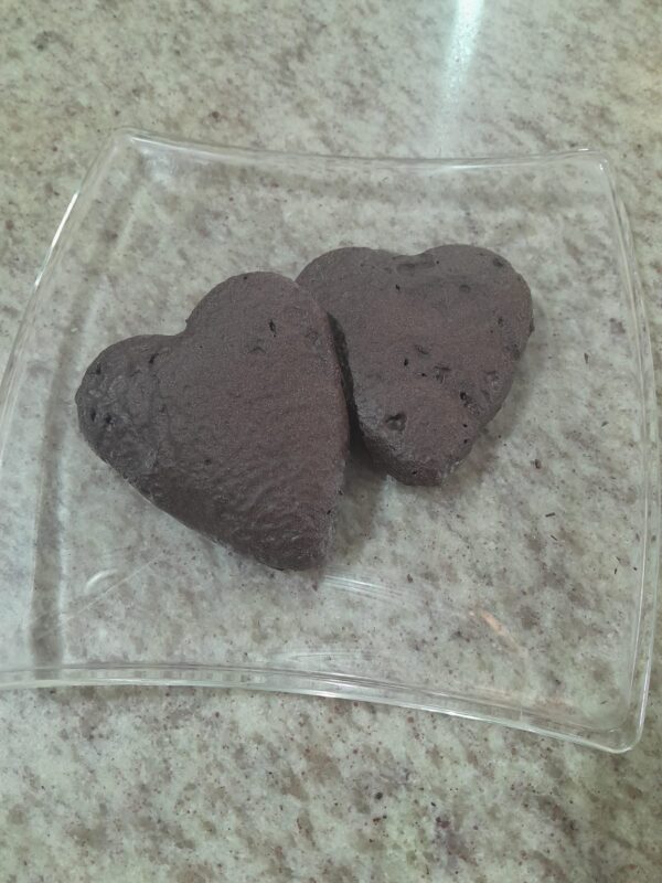 2 Corazones Brownie sin Azucar con Chocolate sin Azucar