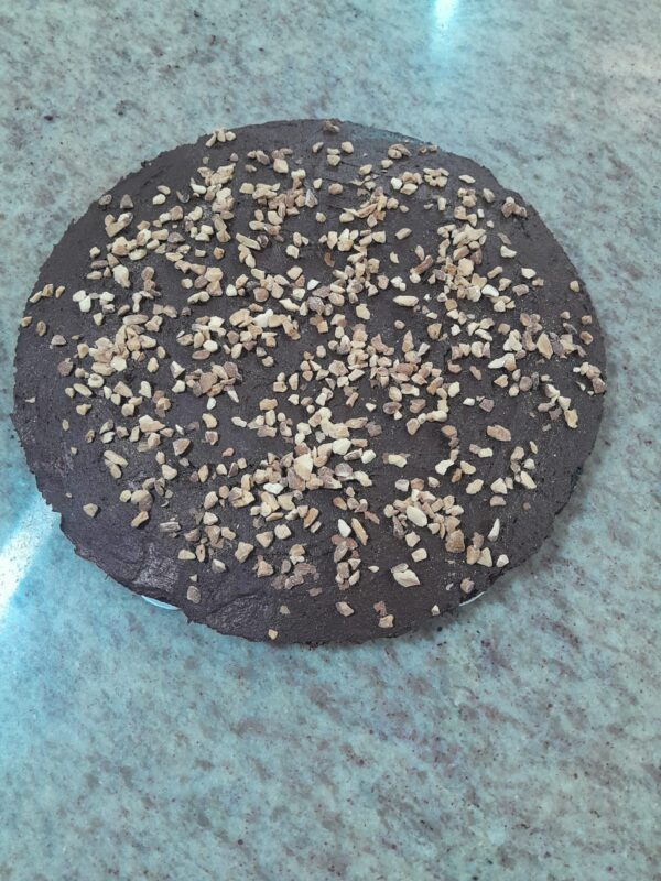 Pizza Brownie sin Azucar con Almendra